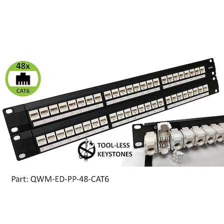 Electriduct Electriduct Keystone Patch Panels QWM-ED-PP-48-CAT6